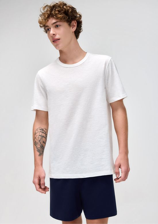 Foto do produto: Pijama Curto Masculino Em Malha Flamê - Off white