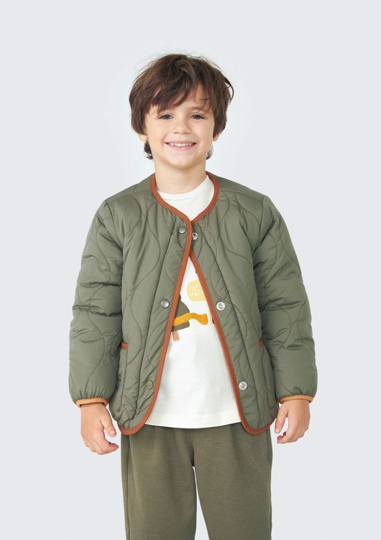 Foto do produto: Jaqueta Puffer Infantil Unissex Toddler Dupla Face - Marrom