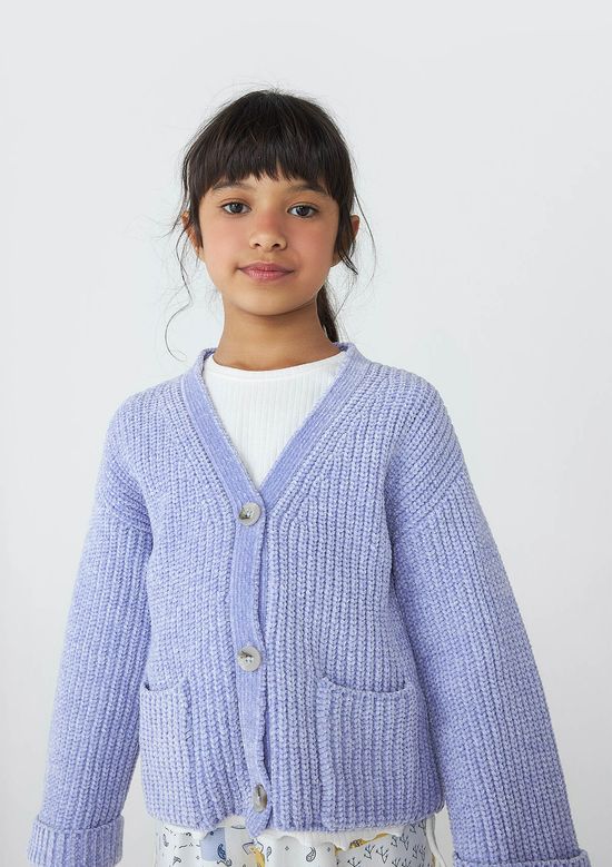 Foto do produto: Cardigan Infantil Menina Em Tricô - Roxo