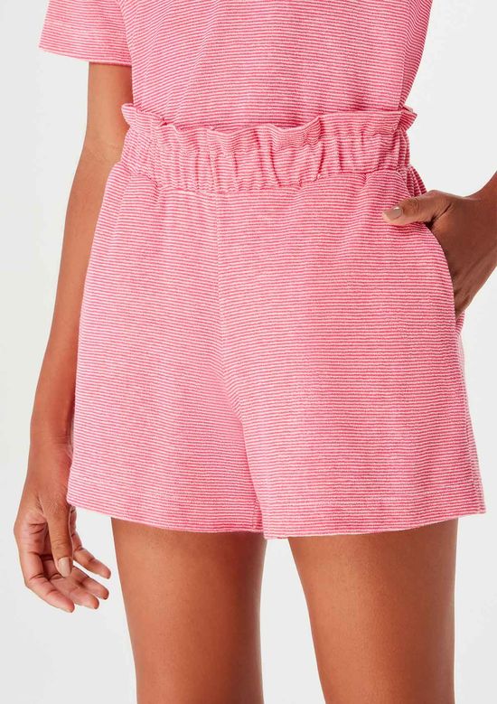 Foto do produto: Shorts Básico Feminino Reto Listrado - Rosa