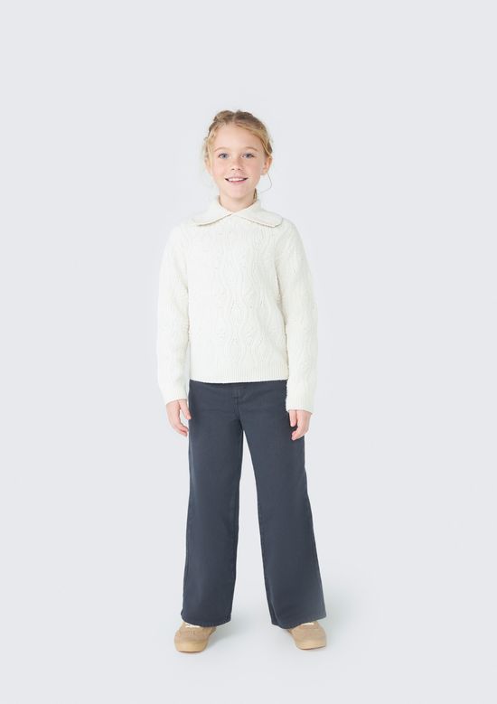 Foto do produto: Blusão Infantil Menina Em Tricô - Off white