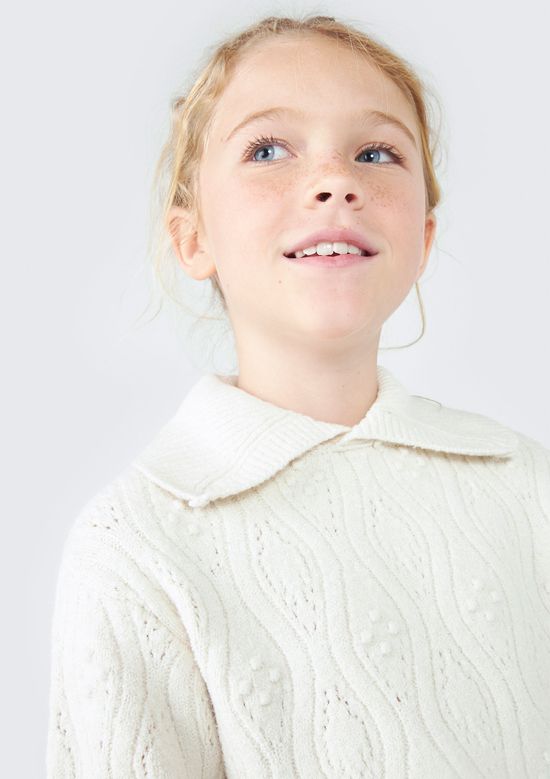 Foto do produto: Blusão Infantil Menina Em Tricô - Off white