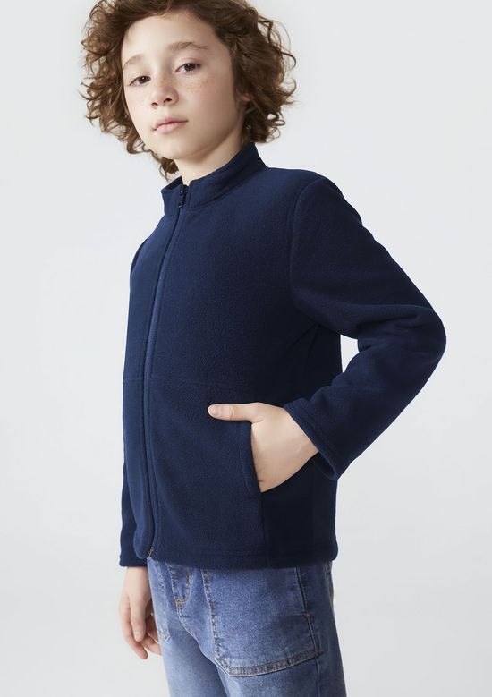 Foto do produto: Jaqueta Infantil Unissex Gola Alta Em Fleece  - Azul