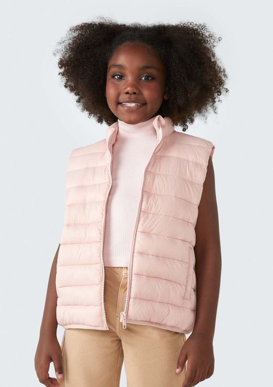 Foto do produto: Colete Puffer Infantil Unissex Com Bolsos - Rosa