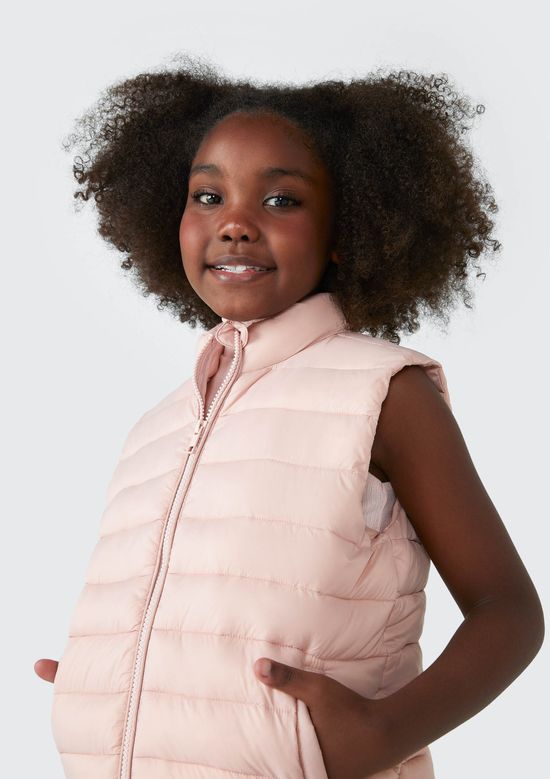 Foto do produto: Colete Puffer Infantil Unissex Com Bolsos - Rosa