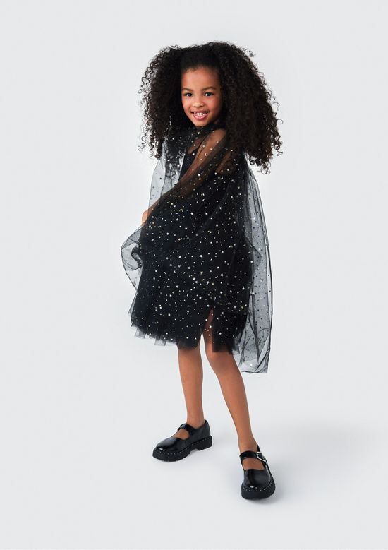 Foto do produto: Capa de Tule Infantil Menina Com Brilho - Preto