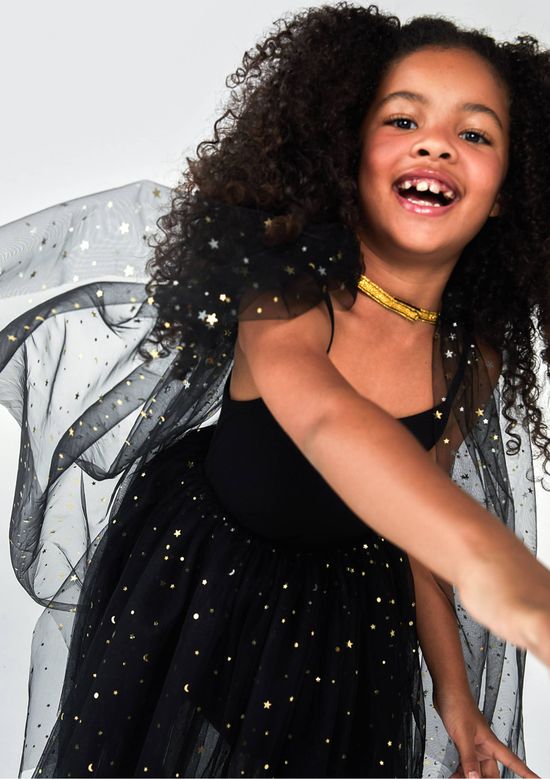 Foto do produto: Capa de Tule Infantil Menina Com Brilho - Preto