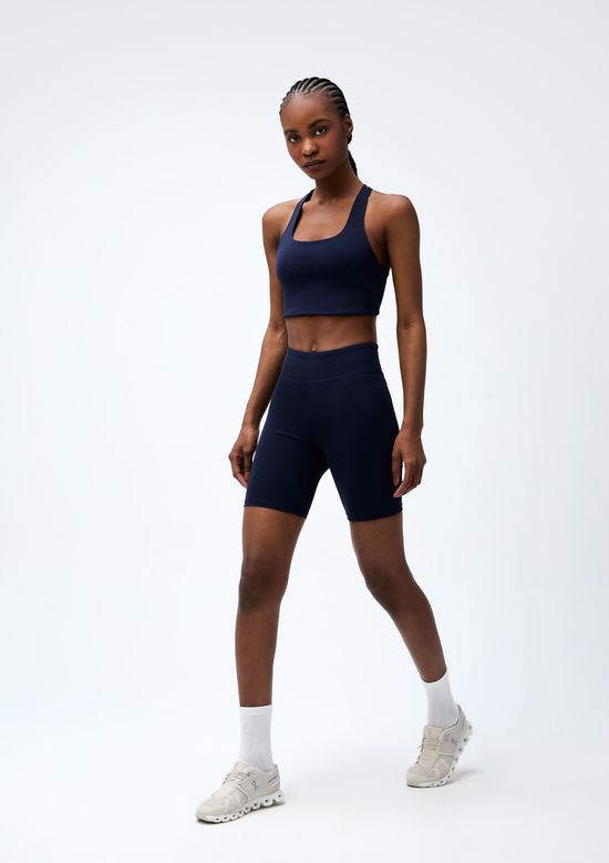 Foto do produto: Bermuda Esportiva Feminina Com Fio Lycra - Azul