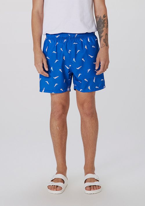 Shorts Praia Estampado Masculino - Azul