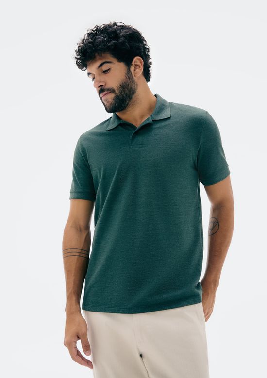 Foto do produto: Camisa Polo Básica Masculina Manga Curta Em Piquet - Verde