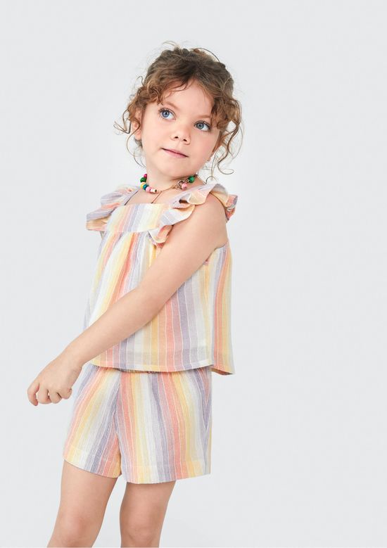 Foto do produto: Blusa Bata Infantil Menina Toddler Com Babado - Laranja