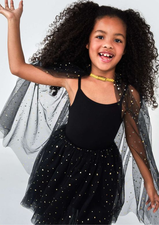 Foto do produto: Vestido Curto Infantil Em Tule Com Brilhos - Preto