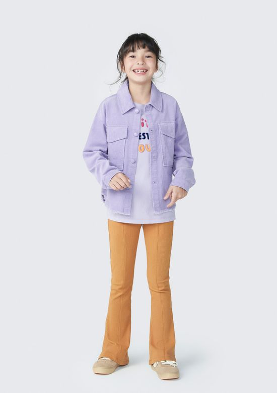 Foto do produto: Camisa Infantil Menina Em Veludo Cotelê - Roxo