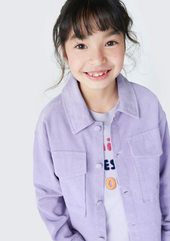 Foto do produto: Camisa Infantil Menina Em Veludo Cotelê - Roxo