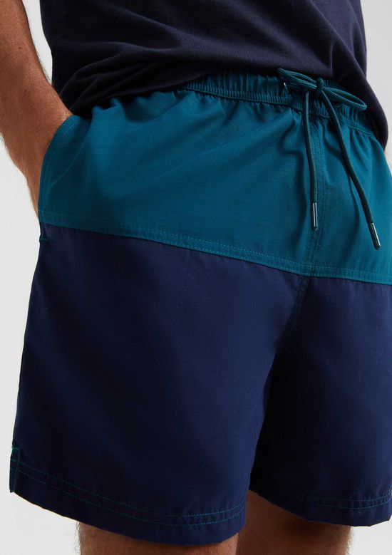 Foto do produto: Shorts Praia Masculino Com Recortes - Azul