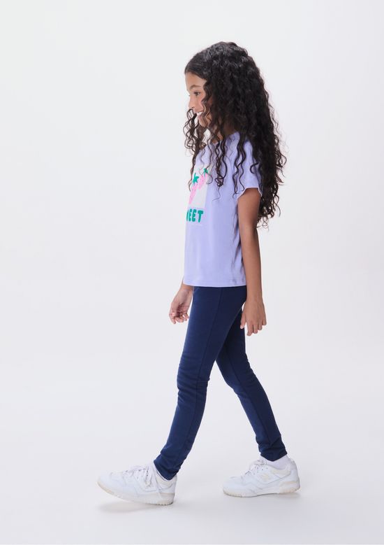 Foto do produto: Calça Legging Básica Infantil Menina Em Moletom Peluciado - Azul