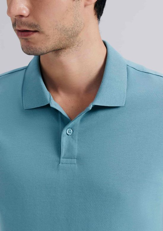 Foto do produto: Camisa Polo Básica Masculina Manga Curta Pima - Azul