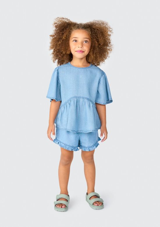 Foto do produto: Blusa Jeans Infantil Menina Toddler - Azul