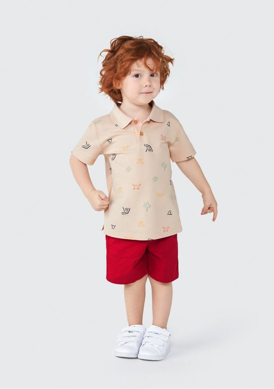 Foto do produto: Bermuda Infantil Menino Toddler Chino Em Sarja - Vermelho