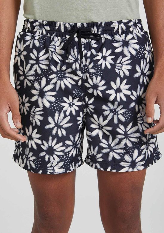 Foto do produto: Shorts Praia Masculino Regular Estampado - Preto