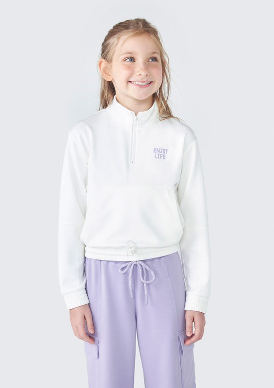 Foto do produto: Blusão Infantil Menina Gola Alta - Off white