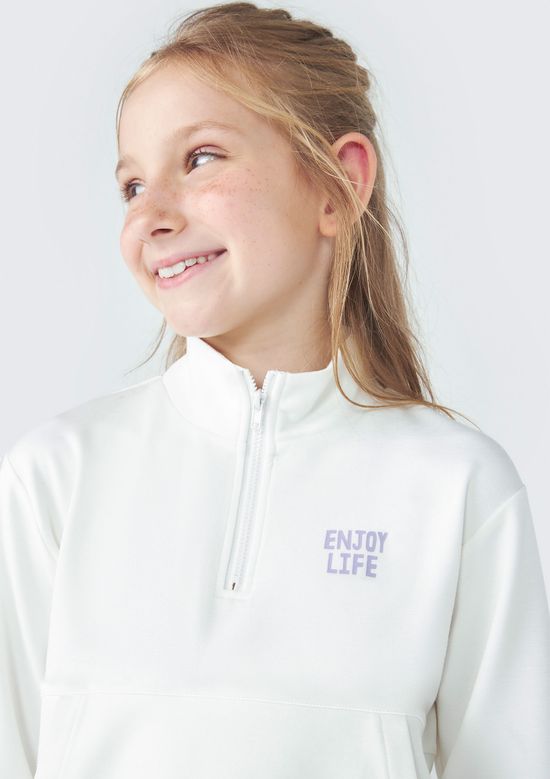 Foto do produto: Blusão Infantil Menina Gola Alta - Off white