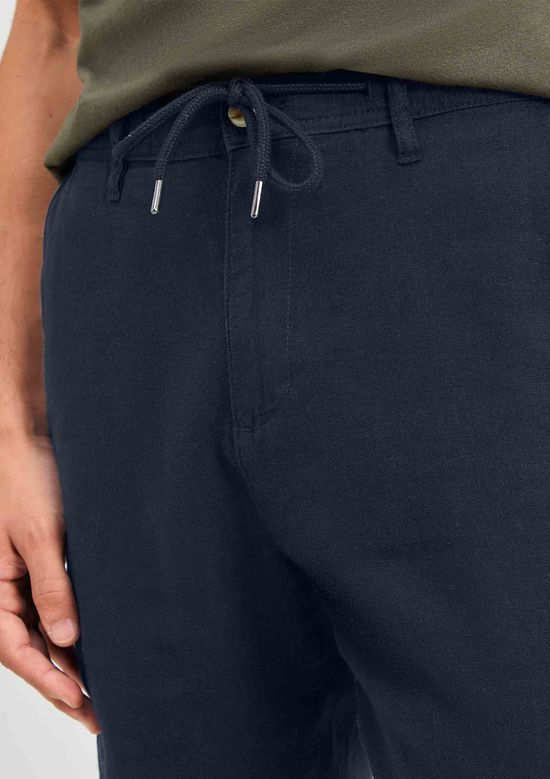 Foto do produto: Bermuda Básica Masculina Chino Em Linho - Azul