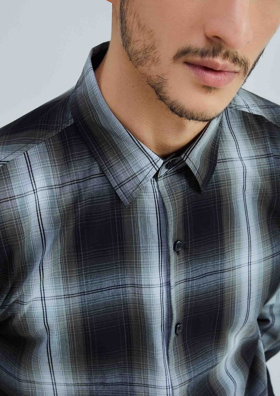 Foto do produto: Camisa Masculina Manga Longa Xadrez - Marrom