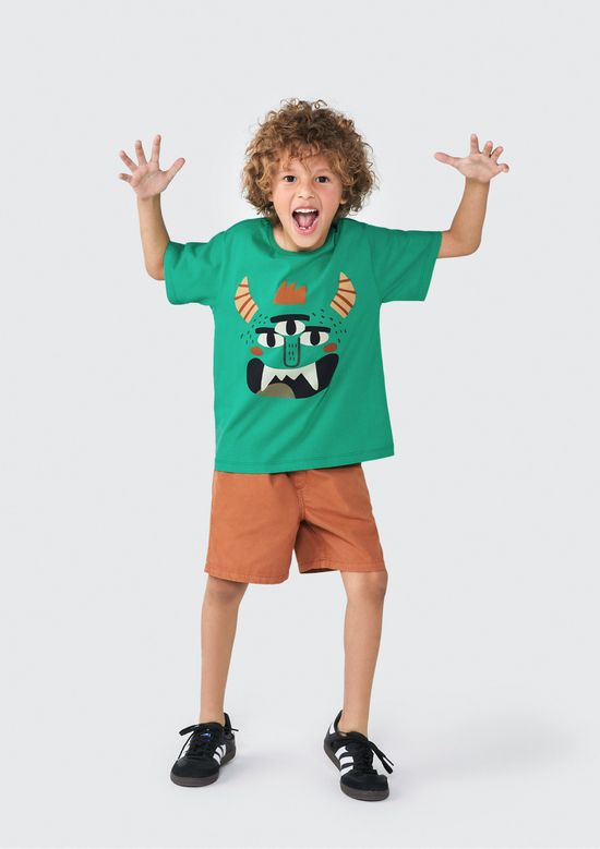 Foto do produto: Camiseta Infantil Unissex Com Apliques - Verde