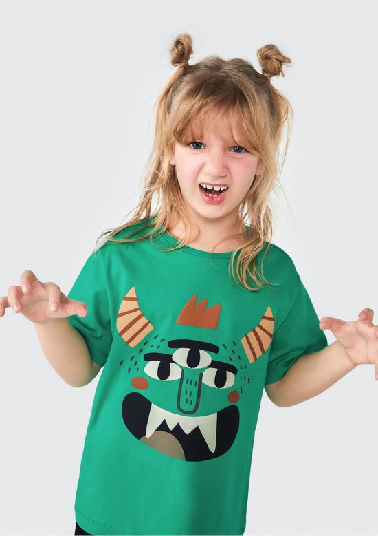 Foto do produto: Camiseta Infantil Unissex Com Apliques - Verde