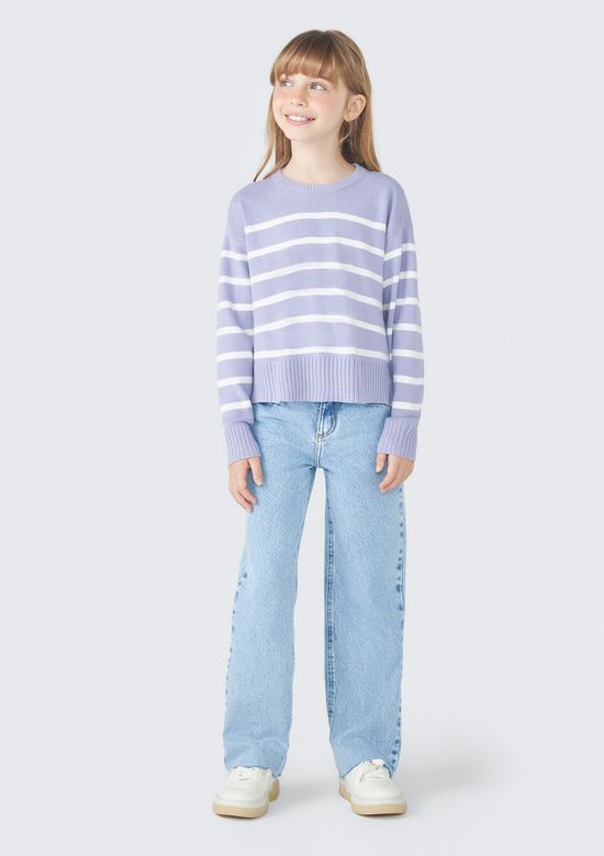 Foto do produto: Blusão Cropped Infantil Menina Em Tricô - Roxo