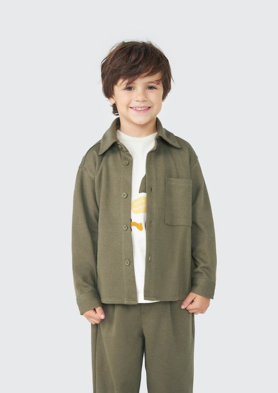 Foto do produto: Camisa Infantil Menino Toddler Em Sarja - Verde