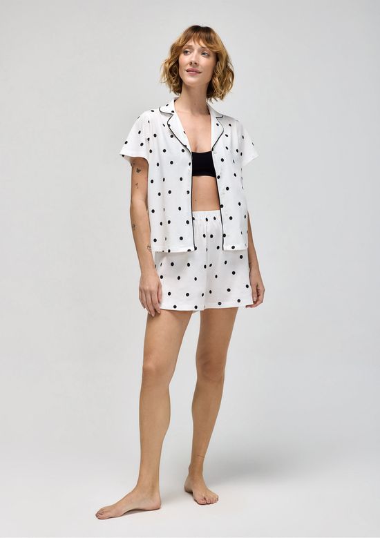 Foto do produto: Pijama Curto Feminino Americano Estampado - Off white