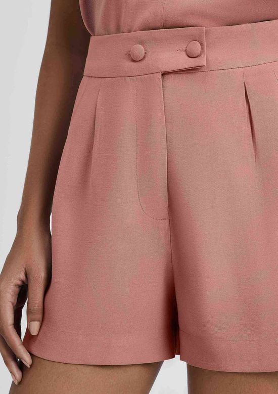 Foto do produto: Shorts Feminino Cintura Alta Em Viscose - Rosa