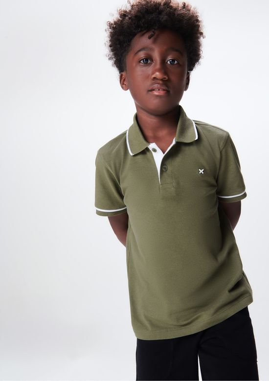 Foto do produto: Camisa Polo Básica Menino De Algodão Com Bordado - Verde