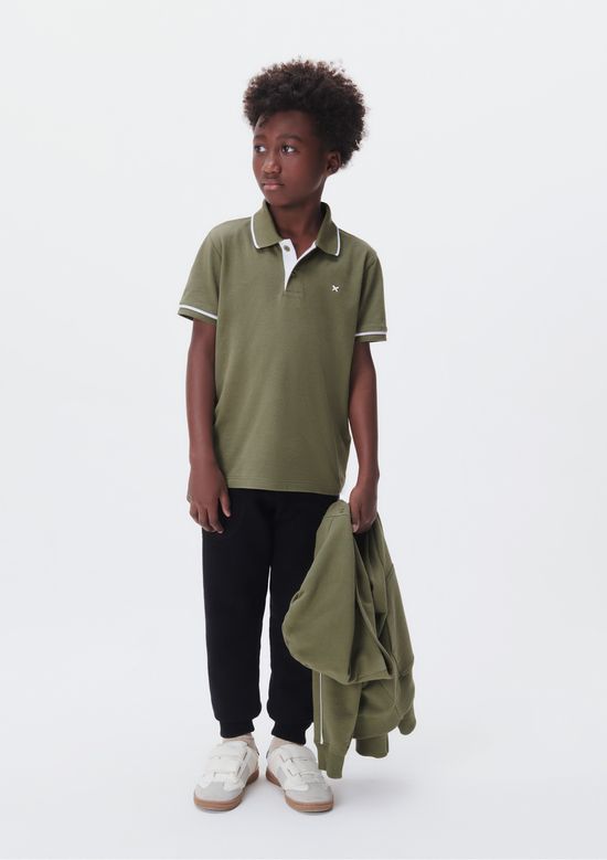 Foto do produto: Camisa Polo Básica Menino De Algodão Com Bordado - Verde