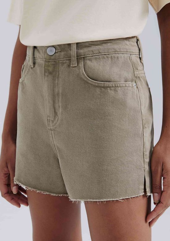 Foto do produto: Shorts Feminino Cintura Média Em Sarja - Marrom