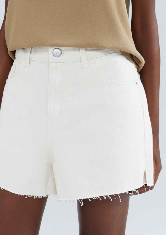 Foto do produto: Shorts Feminino Cintura Média Em Sarja - Off white