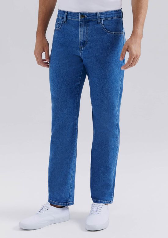 Foto do produto: Calça Jeans Masculina Reta Com Elastano - Azul