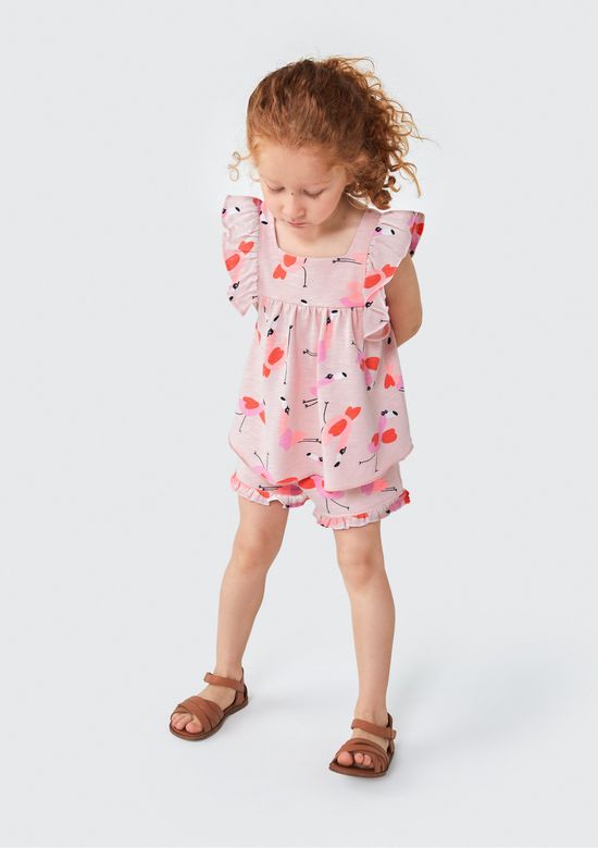 Foto do produto: Conjunto Curto Infantil Menina Toddler Estampado - Rosa