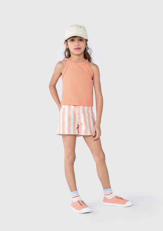 Foto do produto: Shorts Infantil Menina Em Sarja Barra A Fio - Rosa