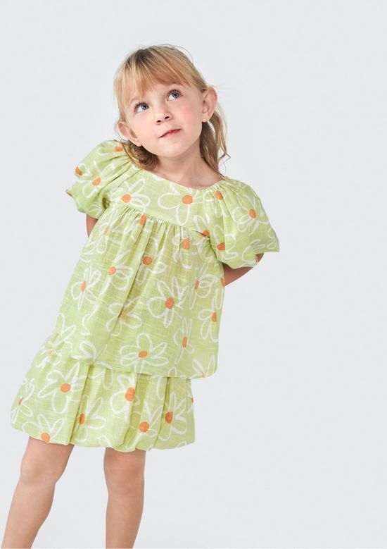 Foto do produto: Blusa Bata Infantil Menina Toddler Estampada - Verde