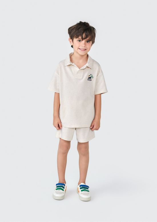 Foto do produto: Camiseta Polo Infantil Menino Toddler - Bege