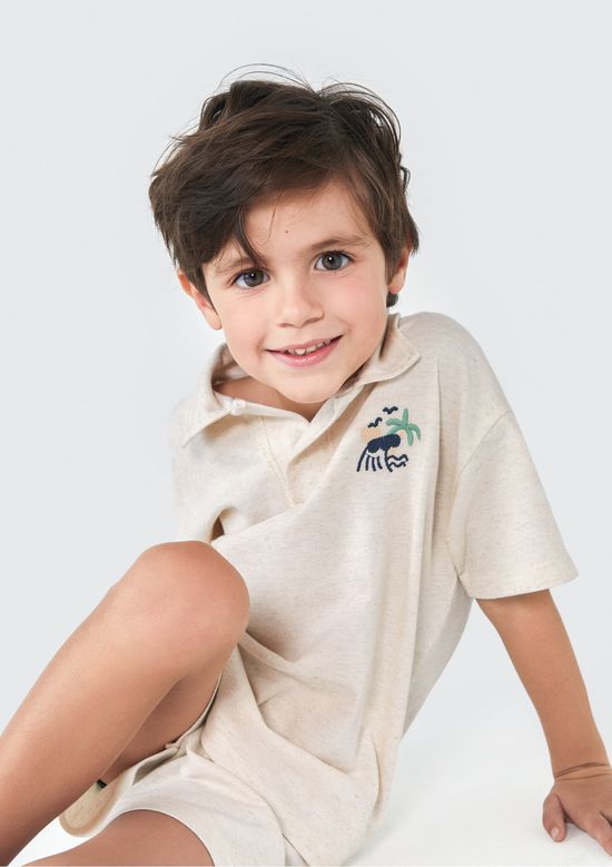 Foto do produto: Camiseta Polo Infantil Menino Toddler - Bege