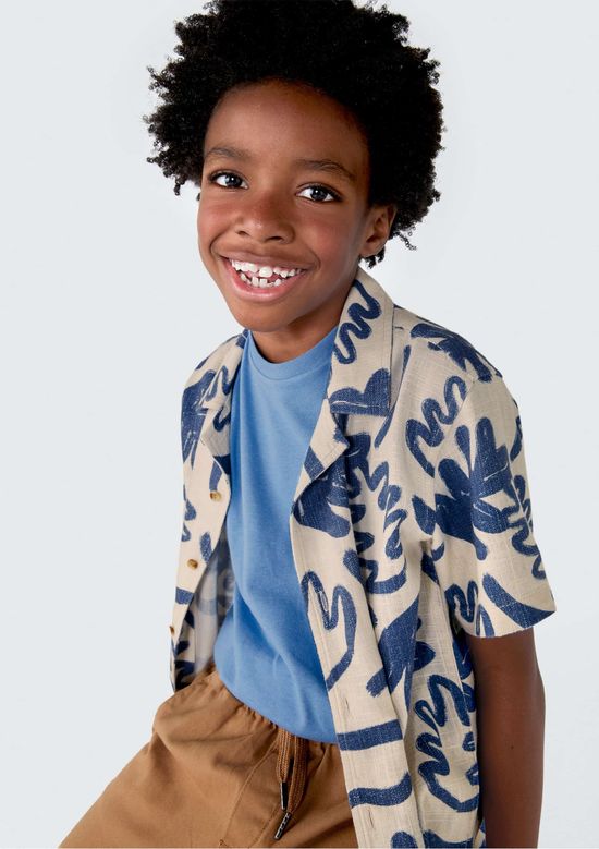 Foto do produto: Camisa Infantil Menino Comfort Estampada - Azul