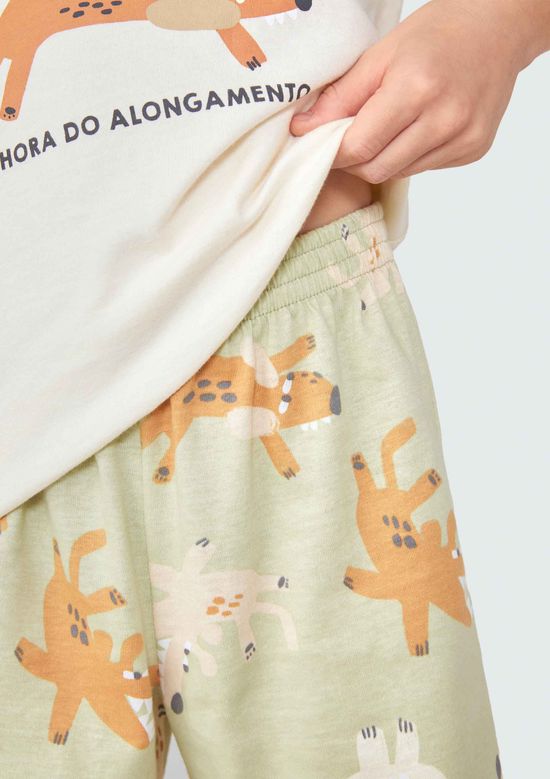 Foto do produto: Pijama Curto Infantil Menino Com Aplique - Off white