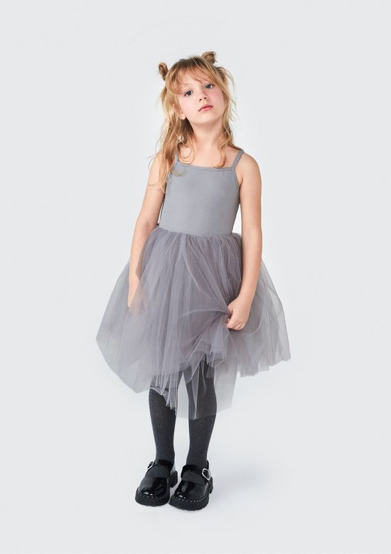 Foto do produto: Vestido Curto Infantil Em Tule - Cinza