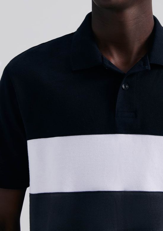 Foto do produto: Camisa Polo Masculina Comfort Com Recortes - Cinza