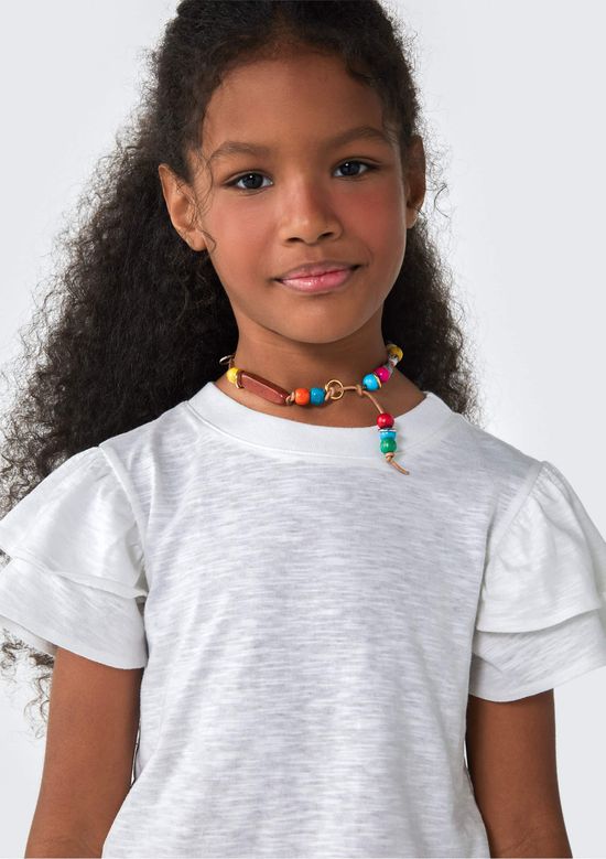 Foto do produto: Blusa Infantil Menina Com Babados - Off white