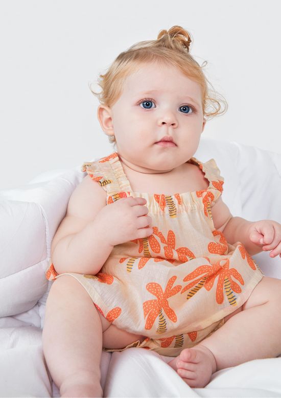 Foto do produto: Conjunto Bebê Menina Bata e Shorts - Laranja